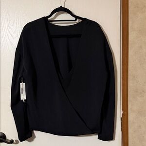 J Brand Black Wrap Blouse